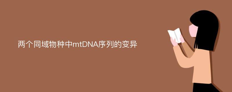 两个同域物种中mtDNA序列的变异